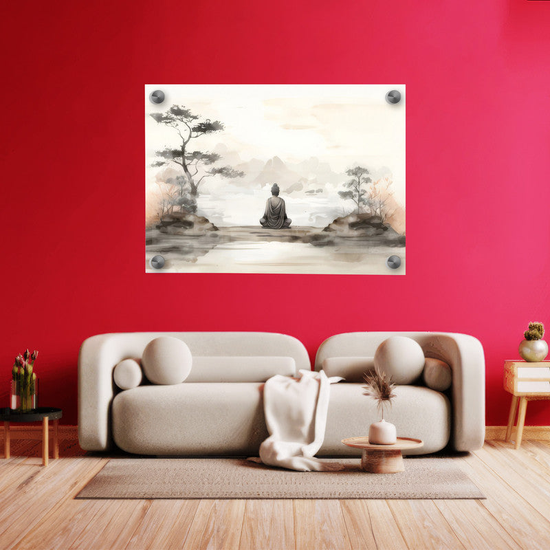 LuxuryStroke's Buddha Abstract Painting, Buddha Abstract Artand Buddha Acrylic Painting - Meditating Buddha Painting