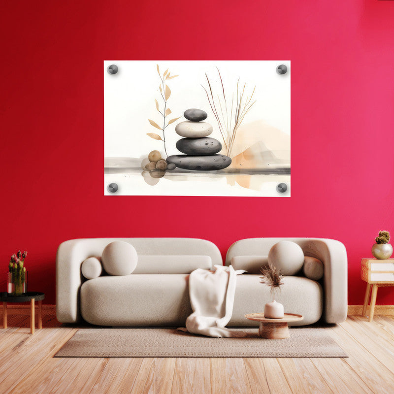 LuxuryStroke's Acrylic Scenery Painting, Acrylic Landscape Paintingand Landscape Art - Tree & Stones
