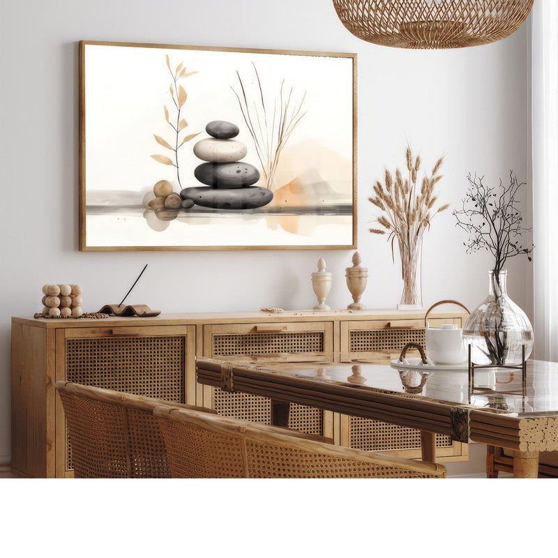 LuxuryStroke's Acrylic Scenery Painting, Acrylic Landscape Paintingand Landscape Art - Tree & Stones