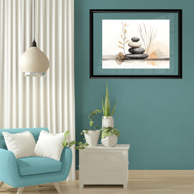 LuxuryStroke's Acrylic Scenery Painting, Acrylic Landscape Paintingand Landscape Art - Tree & Stones