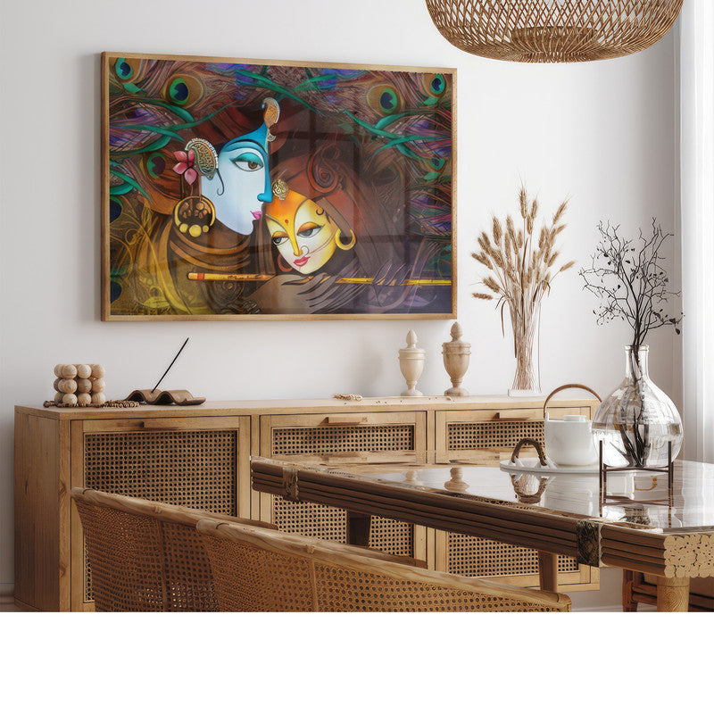 LuxuryStroke's Abstract Painting Of Radha Krishna, Painting Of Radha Krishnaand Radha Krishna Abstract Painting - Radha & Krishna Painting