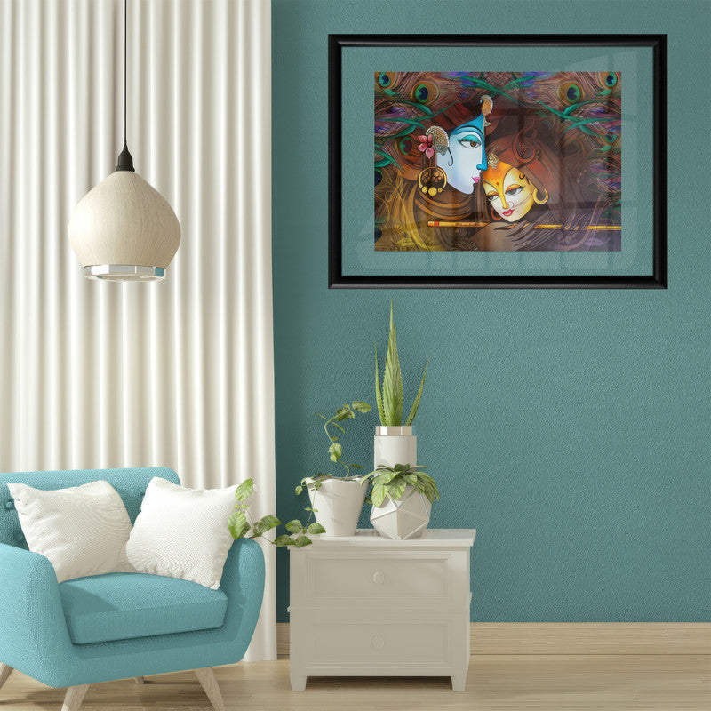 LuxuryStroke's Abstract Painting Of Radha Krishna, Painting Of Radha Krishnaand Radha Krishna Abstract Painting - Radha & Krishna Painting