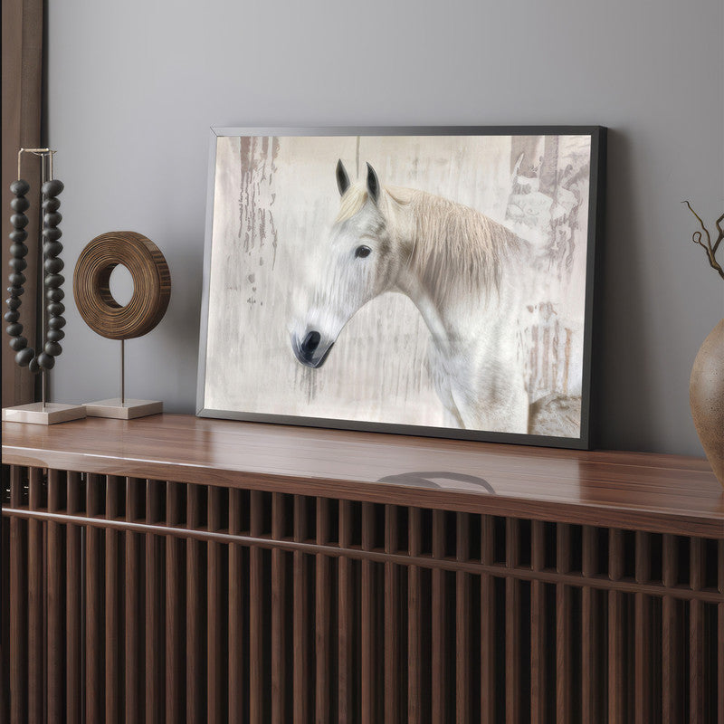 LuxuryStroke's Abstract Horse Painting, Abstract Animal Paintingsand Paintings Of Animals - White Horse Painting