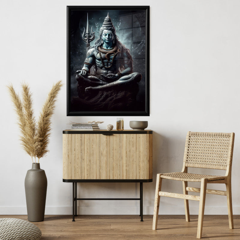 LuxuryStroke's Lord Shiva Paintigs , Lord Shiva Art Paintingsand Lord Shiva Paintigs - Shiva's Tranquil Reverie: Spiritual Art That Reverberates