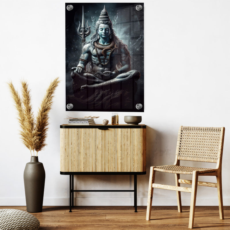 LuxuryStroke's Lord Shiva Paintigs , Lord Shiva Art Paintingsand Lord Shiva Paintigs - Shiva's Tranquil Reverie: Spiritual Art That Reverberates