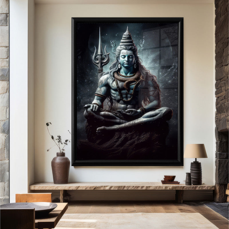 LuxuryStroke's Lord Shiva Paintigs , Lord Shiva Art Paintingsand Lord Shiva Paintigs - Shiva's Tranquil Reverie: Spiritual Art That Reverberates