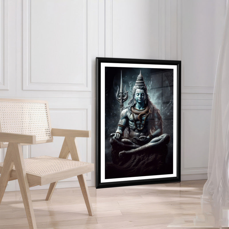 LuxuryStroke's Lord Shiva Paintigs , Lord Shiva Art Paintingsand Lord Shiva Paintigs - Shiva's Tranquil Reverie: Spiritual Art That Reverberates