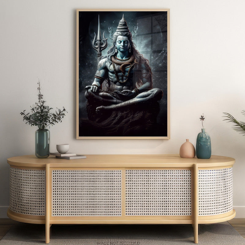 LuxuryStroke's Lord Shiva Paintigs , Lord Shiva Art Paintingsand Lord Shiva Paintigs - Shiva's Tranquil Reverie: Spiritual Art That Reverberates