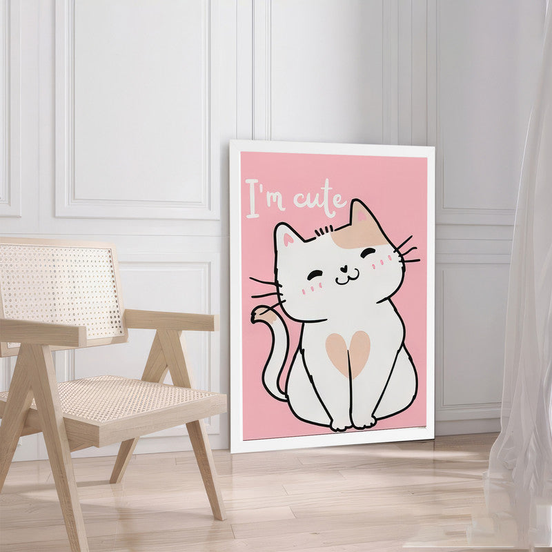 LuxuryStroke's Childrens Bedroom Wall Pictures, Nursery Animal Wall Artand Nursery Canvas Wall Art - I Am Cute Kitten