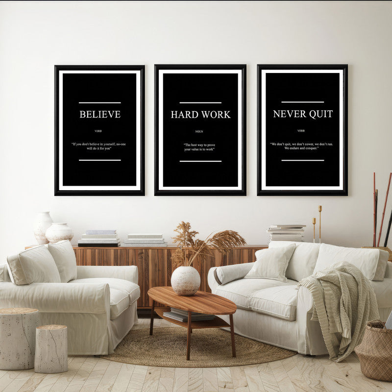 LuxuryStroke's Painting Motivational Quotes, Motivation Painting Quotesand Motivation Paintings With Quotes - Motivational Art - Three Paintings Inspiring Belief, Hard Work And Perseverance