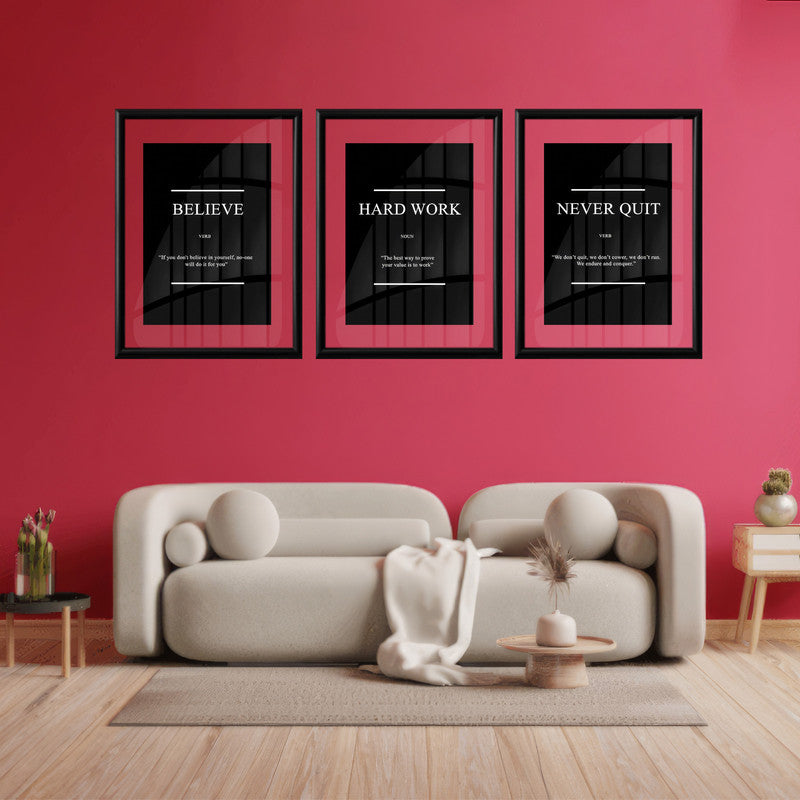 LuxuryStroke's Painting Motivational Quotes, Motivation Painting Quotesand Motivation Paintings With Quotes - Motivational Art - Three Paintings Inspiring Belief, Hard Work And Perseverance