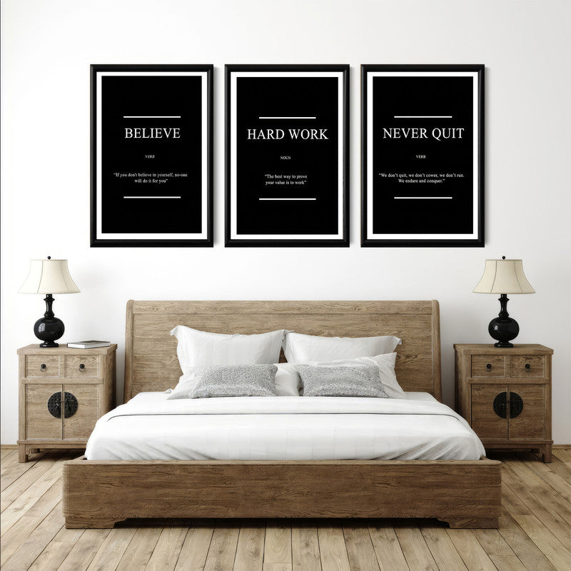 LuxuryStroke's Painting Motivational Quotes, Motivation Painting Quotesand Motivation Paintings With Quotes - Motivational Art - Three Paintings Inspiring Belief, Hard Work And Perseverance