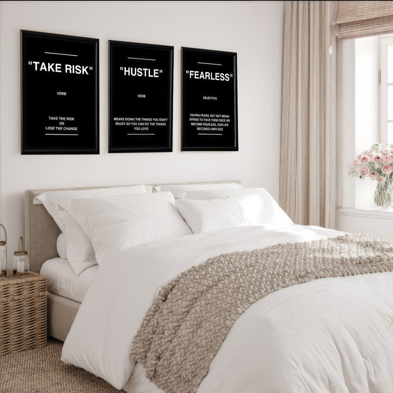LuxuryStroke's Painting Motivational Quotes, Motivation Painting Quotesand Motivation Paintings With Quotes - Motivational Art - A Trio of Paintings Encouraging Risk-Taking, Hustle And Fearlessness