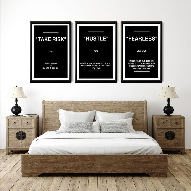 LuxuryStroke's Painting Motivational Quotes, Motivation Painting Quotesand Motivation Paintings With Quotes - Motivational Art - A Trio of Paintings Encouraging Risk-Taking, Hustle And Fearlessness