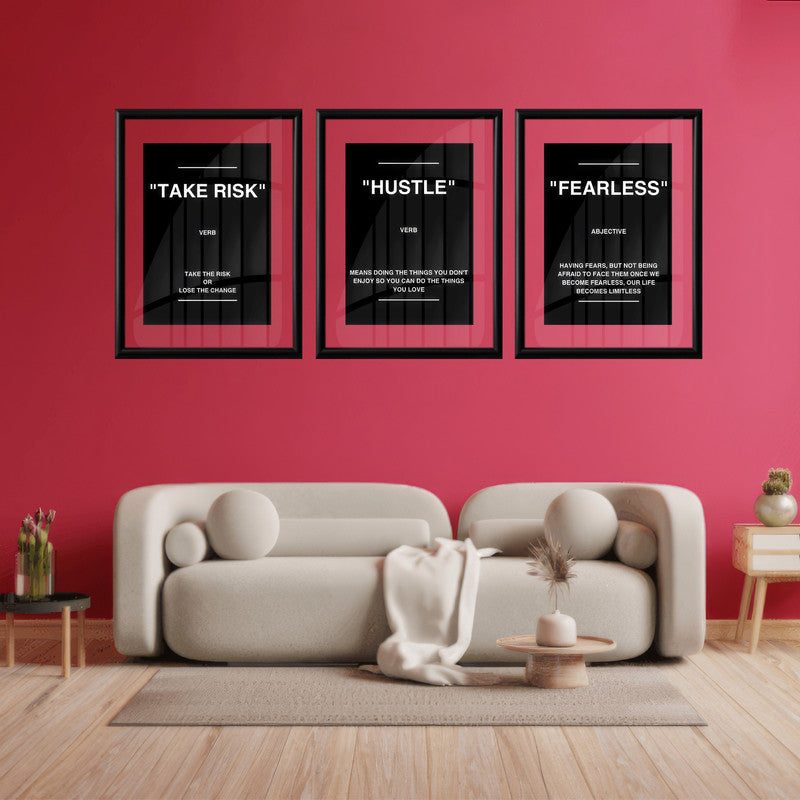 LuxuryStroke's Painting Motivational Quotes, Motivation Painting Quotesand Motivation Paintings With Quotes - Motivational Art - A Trio of Paintings Encouraging Risk-Taking, Hustle And Fearlessness