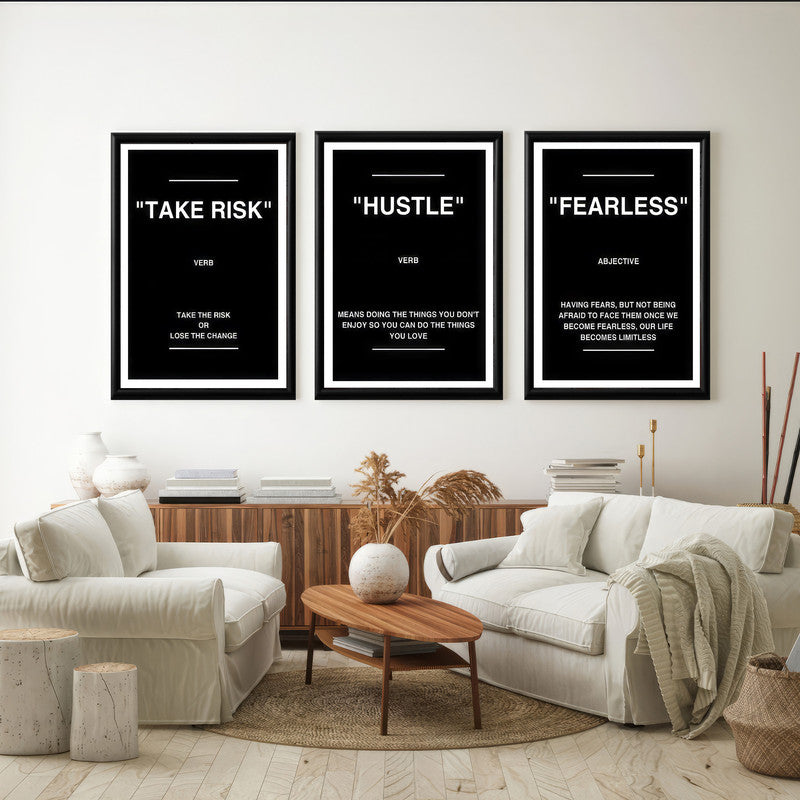 LuxuryStroke's Painting Motivational Quotes, Motivation Painting Quotesand Motivation Paintings With Quotes - Motivational Art - A Trio of Paintings Encouraging Risk-Taking, Hustle And Fearlessness