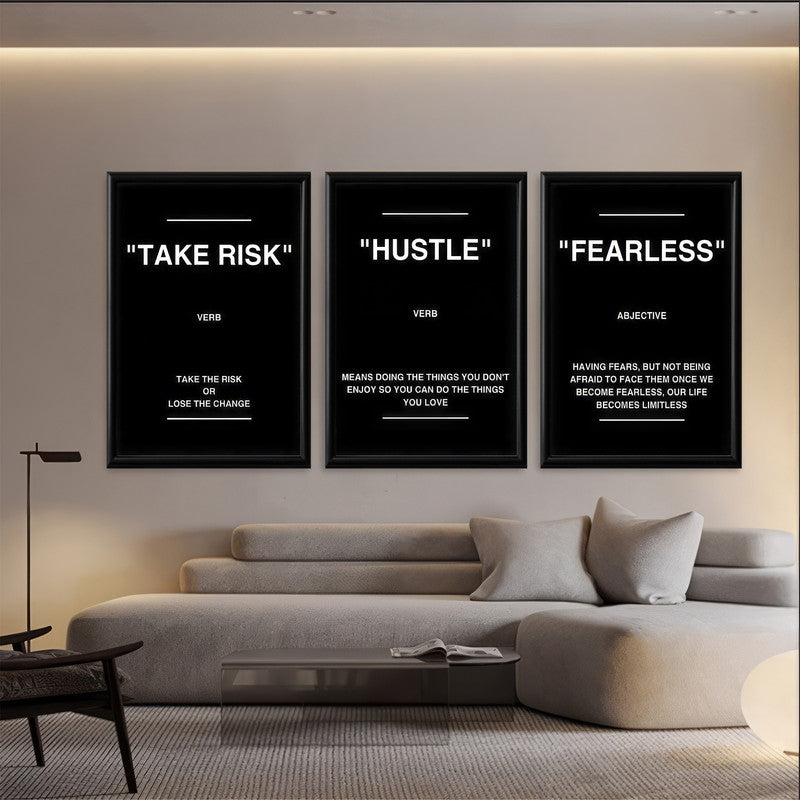 LuxuryStroke's Painting Motivational Quotes, Motivation Painting Quotesand Motivation Paintings With Quotes - Motivational Art - A Trio of Paintings Encouraging Risk-Taking, Hustle And Fearlessness