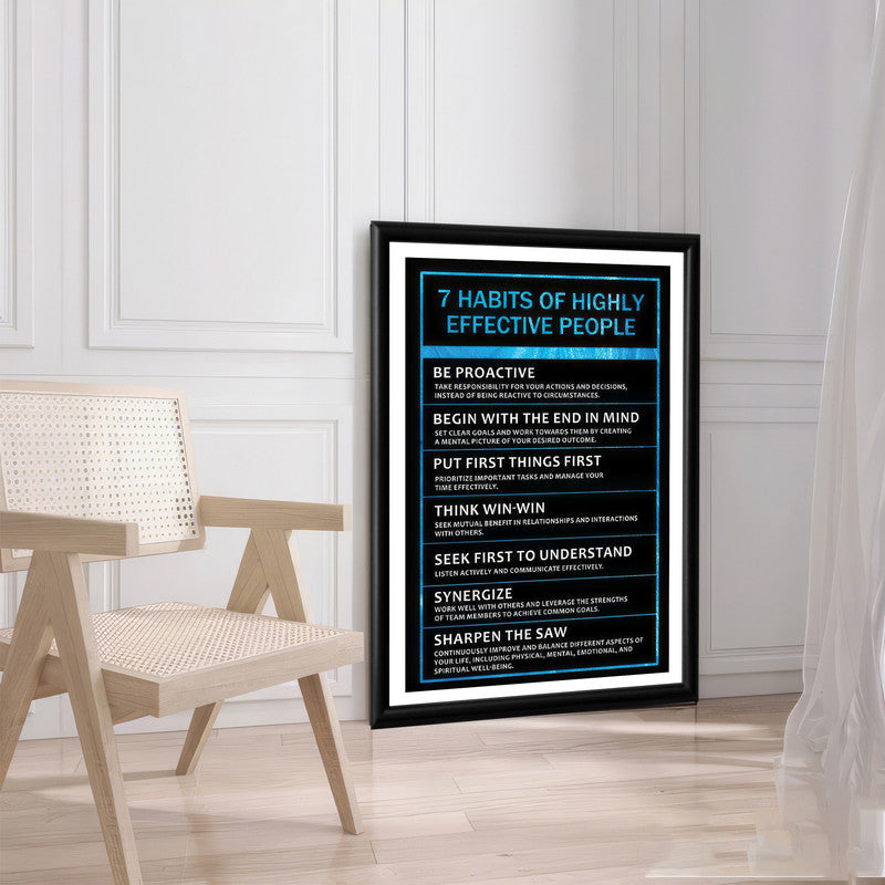 LuxuryStroke's Money Motivational Wall Art, Motivational Paintings For Studentsand Motivation Paintings - Success Blueprint: 7 Habits Of Highly Effective People ??? A Motivational Poster