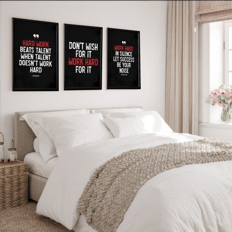 LuxuryStroke's Motivation Paintings With Quotes, Motivation Painting Quotesand Painting Motivational Quotes - Motivation Art -Chase Your Dreams With Grit - Set Of 3 Motivational Posters