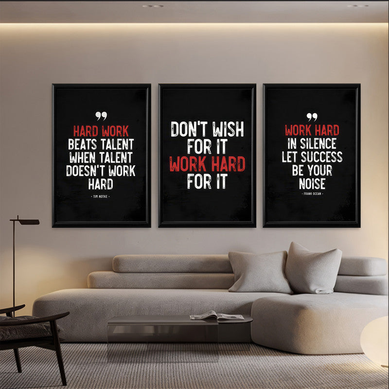 LuxuryStroke's Motivation Paintings With Quotes, Motivation Painting Quotesand Painting Motivational Quotes - Motivation Art -Chase Your Dreams With Grit - Set Of 3 Motivational Posters
