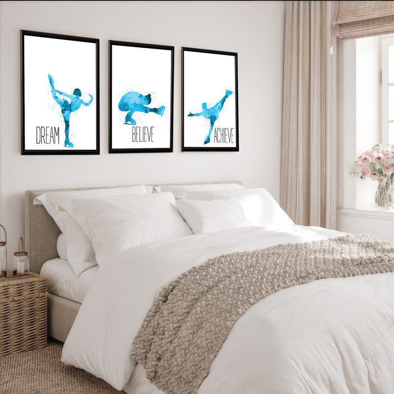 LuxuryStroke's Most Inspirational Paintings, Motivation Paintingsand Best Motivational Painting - Motivational Art -Dream,Believe,Achieve - Set of 3 Paintings