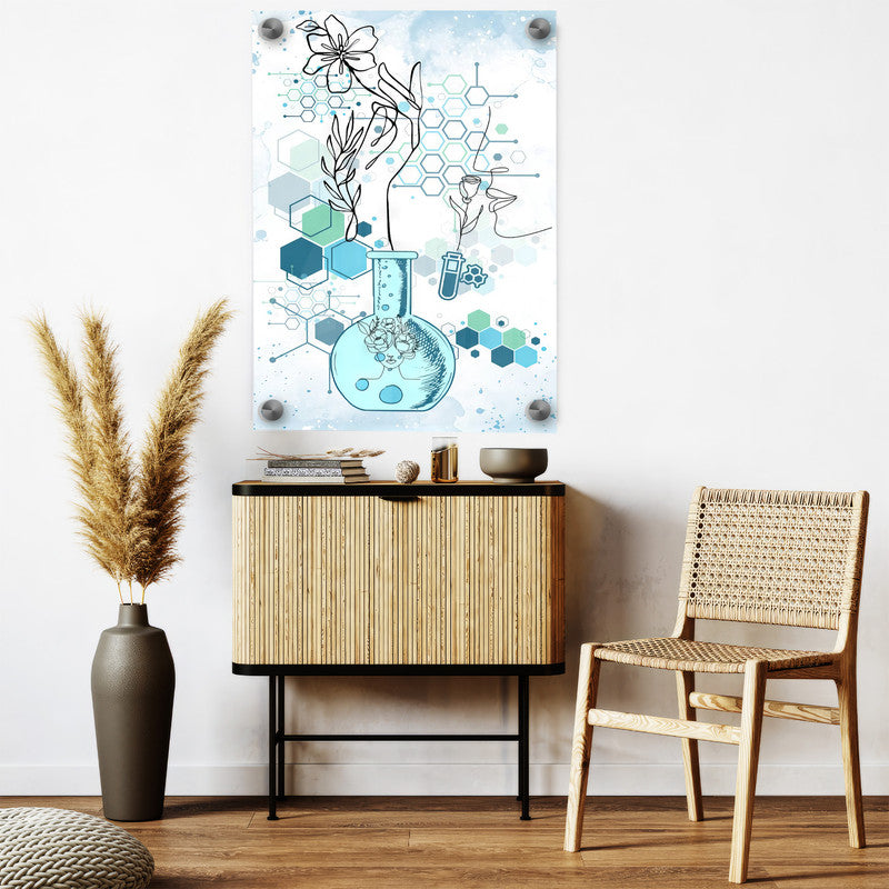 LuxuryStroke's Acrylic Abstract Flower Painting, Abstract Acrylic Flower Paintingand Contemporary Abstract Art - Premium Minimalistic Wall Art Painting