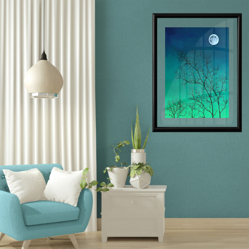 LuxuryStroke's Minimalistic Landscape Art, Acrylic Scenery Paintingand Landscape Art Watercolor - Nature's Tapestry: Original Landscape Wall Art Painting