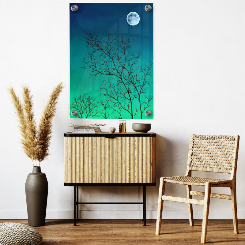 LuxuryStroke's Minimalistic Landscape Art, Acrylic Scenery Paintingand Landscape Art Watercolor - Nature's Tapestry: Original Landscape Wall Art Painting