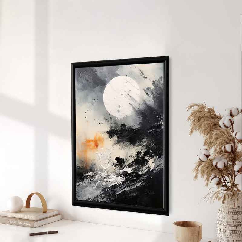 LuxuryStroke's Black And White Landscape Art, Beautiful Landscape Artand Landscape Painting Artwork - Abstract Landscape Serene Fusion: Landscape Wall Art Painting