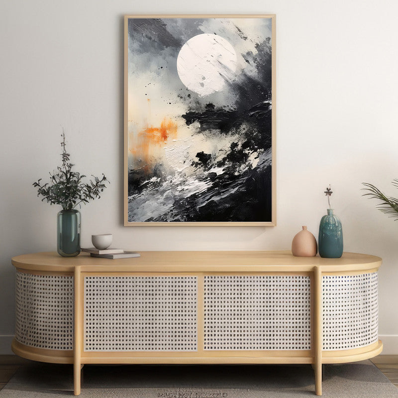 LuxuryStroke's Black And White Landscape Art, Beautiful Landscape Artand Landscape Painting Artwork - Abstract Landscape Serene Fusion: Landscape Wall Art Painting