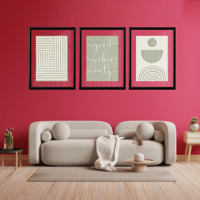 LuxuryStroke's Line Artwork, Geometric Wall Art Paintingand Simple Boho Paintings - Boho Art - Set of 3 Geometric Japandi Paintings