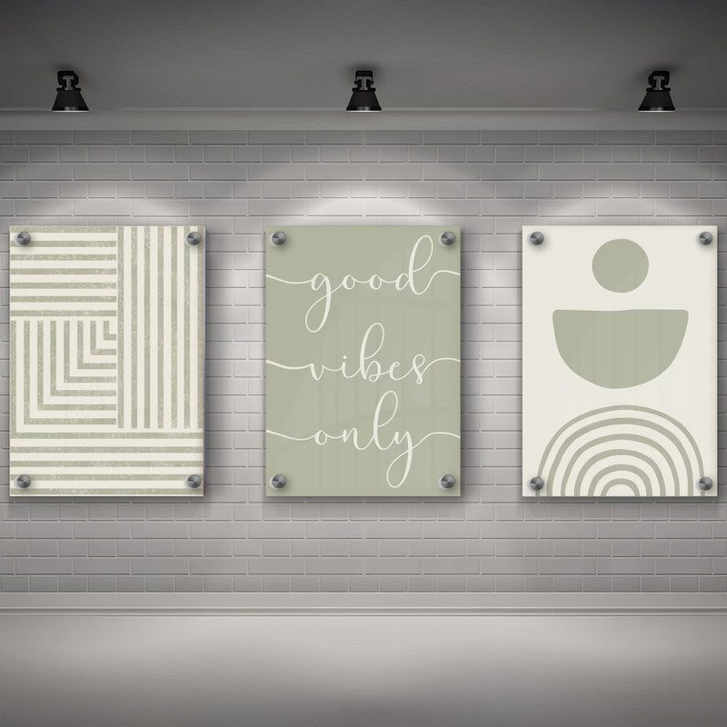 LuxuryStroke's Line Artwork, Geometric Wall Art Paintingand Simple Boho Paintings - Boho Art - Set of 3 Geometric Japandi Paintings