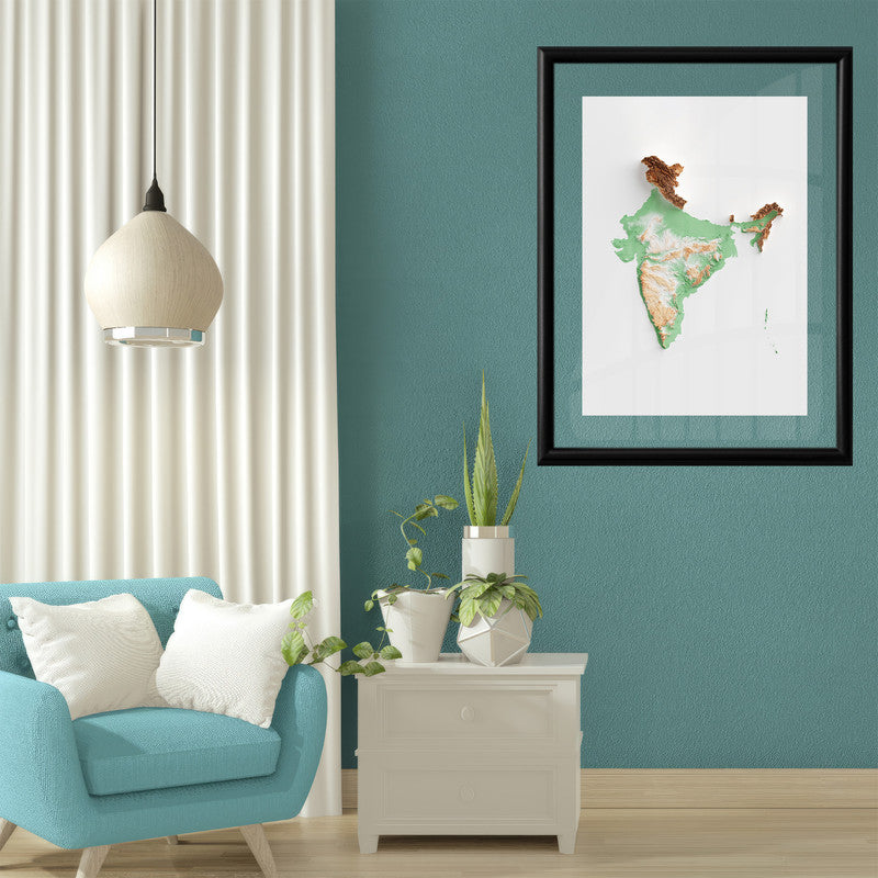 LuxuryStroke's India Map Landscape Art, Acrylic Landscape Paintingand Beautiful Landscape Art - The Land of Diversity: Aesthetic Indian Map Painting
