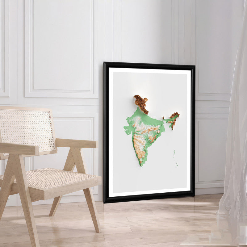 LuxuryStroke's India Map Landscape Art, Acrylic Landscape Paintingand Beautiful Landscape Art - The Land of Diversity: Aesthetic Indian Map Painting