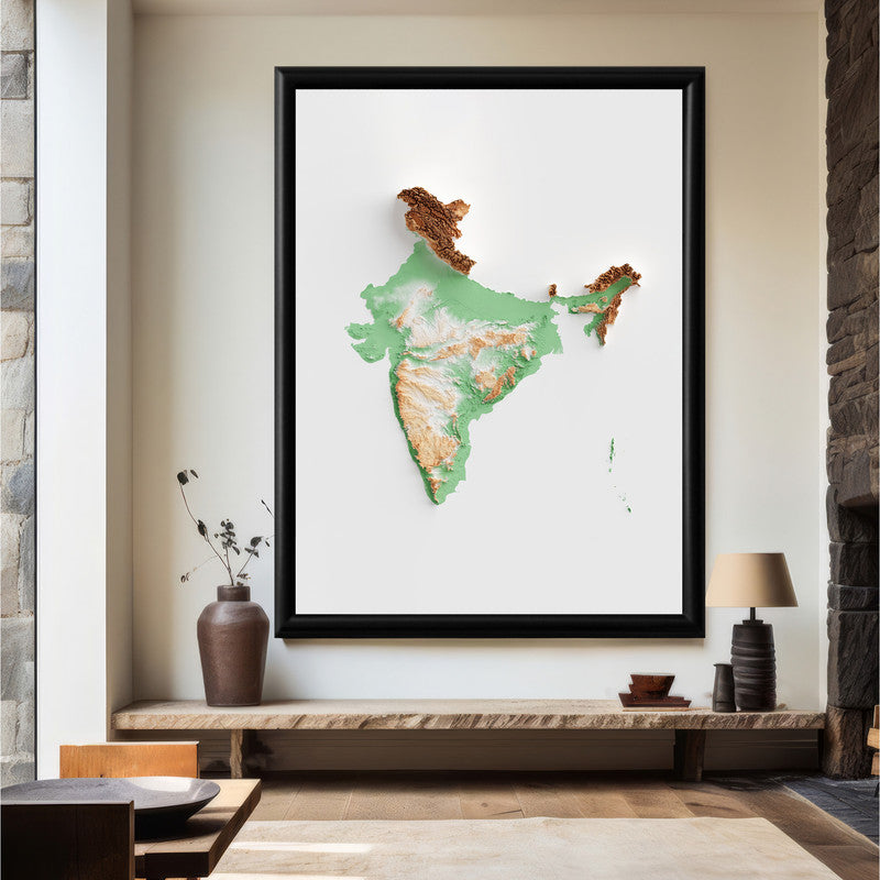 LuxuryStroke's India Map Landscape Art, Acrylic Landscape Paintingand Beautiful Landscape Art - The Land of Diversity: Aesthetic Indian Map Painting