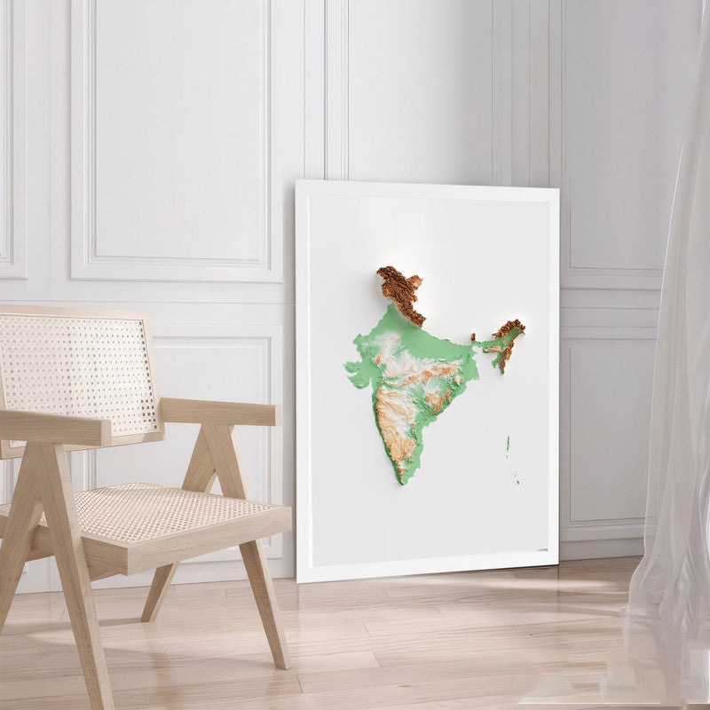 LuxuryStroke's India Map Landscape Art, Acrylic Landscape Paintingand Beautiful Landscape Art - The Land of Diversity: Aesthetic Indian Map Painting