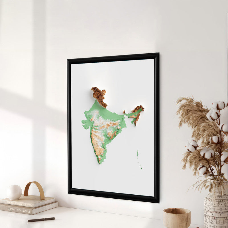 LuxuryStroke's India Map Landscape Art, Acrylic Landscape Paintingand Beautiful Landscape Art - The Land of Diversity: Aesthetic Indian Map Painting