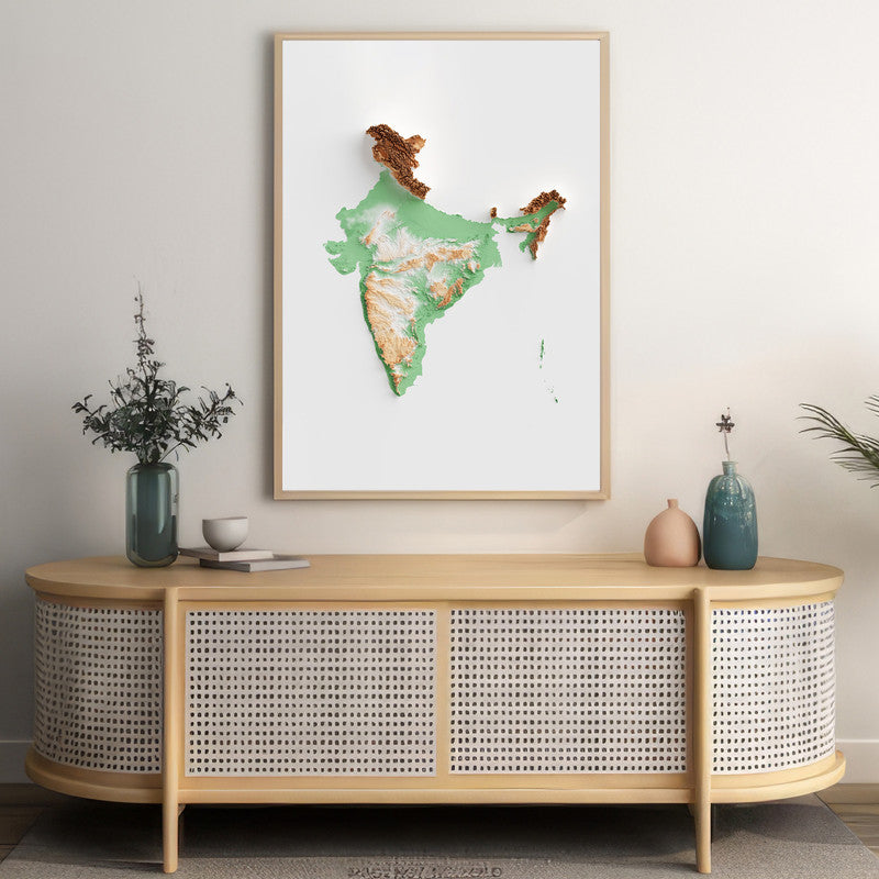 LuxuryStroke's India Map Landscape Art, Acrylic Landscape Paintingand Beautiful Landscape Art - The Land of Diversity: Aesthetic Indian Map Painting