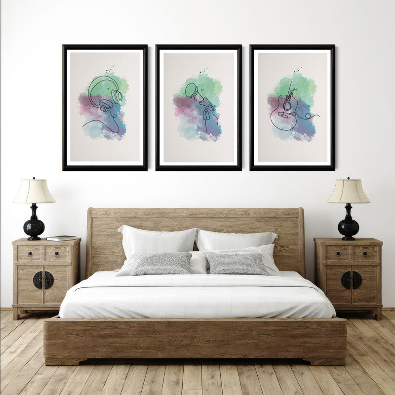 LuxuryStroke's Painting Motivational Quotes, Motivation Painting Quotesand Motivation Paintings With Quotes - Motivation Art - Set of 3 Paintings For Musicians