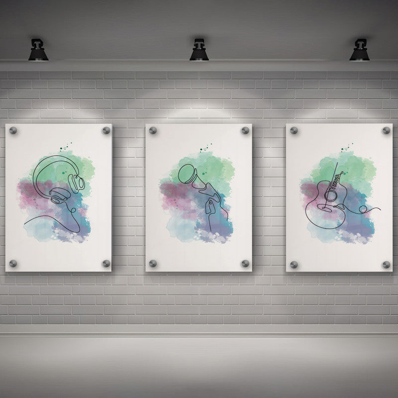 LuxuryStroke's Painting Motivational Quotes, Motivation Painting Quotesand Motivation Paintings With Quotes - Motivation Art - Set of 3 Paintings For Musicians