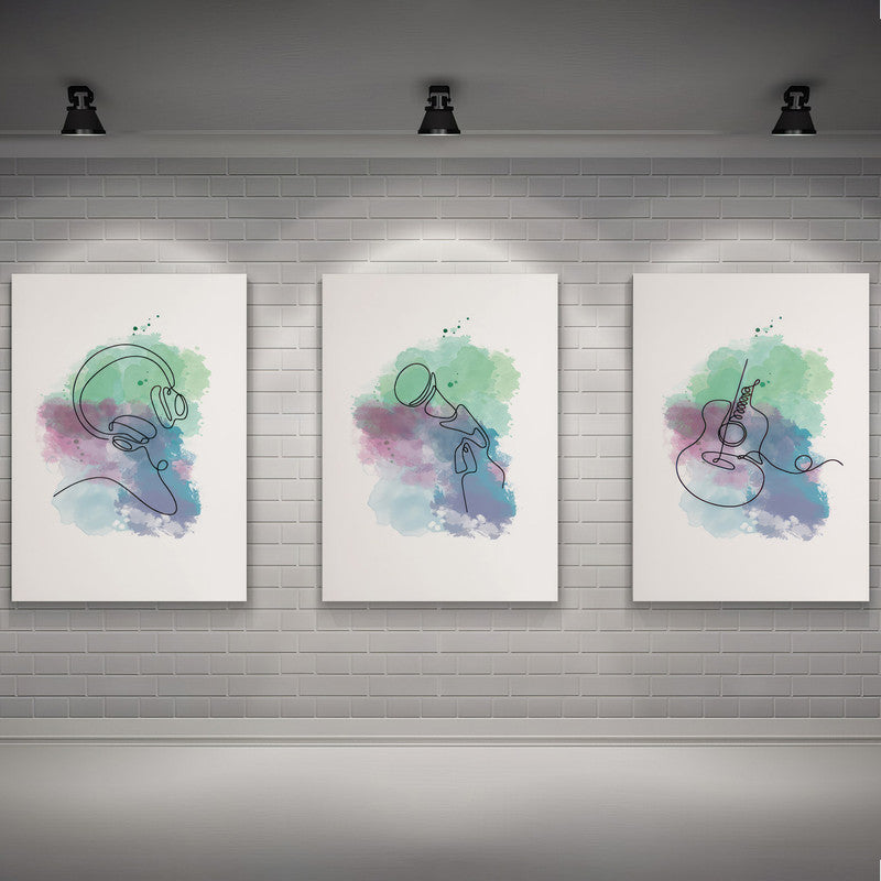 LuxuryStroke's Painting Motivational Quotes, Motivation Painting Quotesand Motivation Paintings With Quotes - Motivation Art - Set of 3 Paintings For Musicians