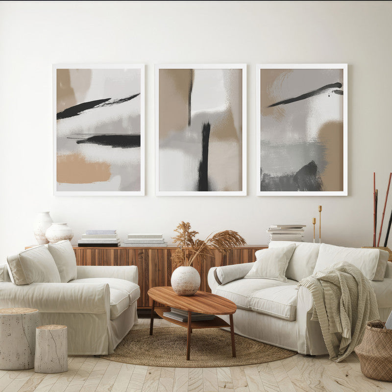 LuxuryStroke's Abstract Contemporary Painting, Abstract Acrylic Portraitand Contemporary Abstract Art - Abstract Art - Set Of 3 Paintings