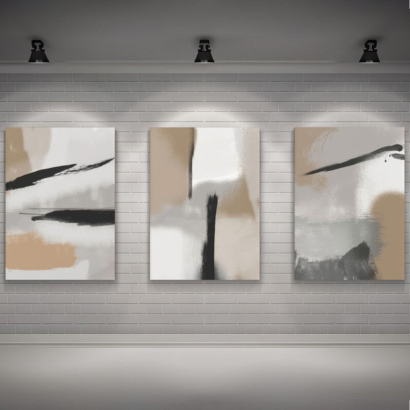 LuxuryStroke's Abstract Contemporary Painting, Abstract Acrylic Portraitand Contemporary Abstract Art - Abstract Art - Set Of 3 Paintings