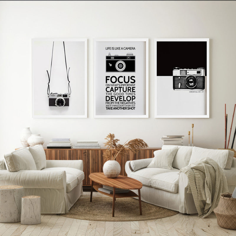 LuxuryStroke's Motivation Paintings With Quotes, Motivation Painting Quotesand Painting Motivational Quotes - Motivational Art - For Photography Enthusiasts - Set Of 3 Paintings