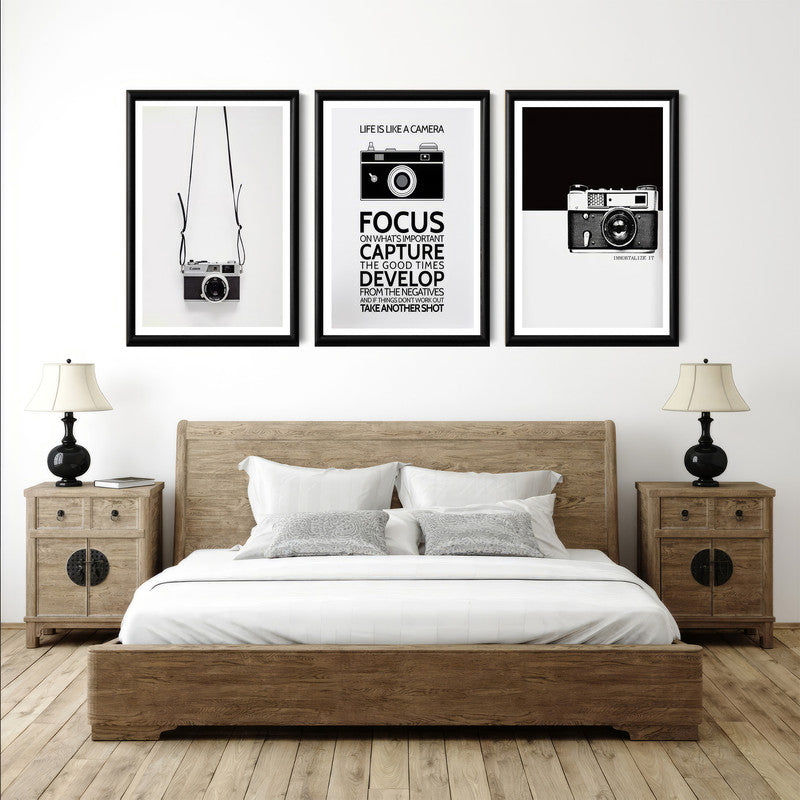 LuxuryStroke's Motivation Paintings With Quotes, Motivation Painting Quotesand Painting Motivational Quotes - Motivational Art - For Photography Enthusiasts - Set Of 3 Paintings