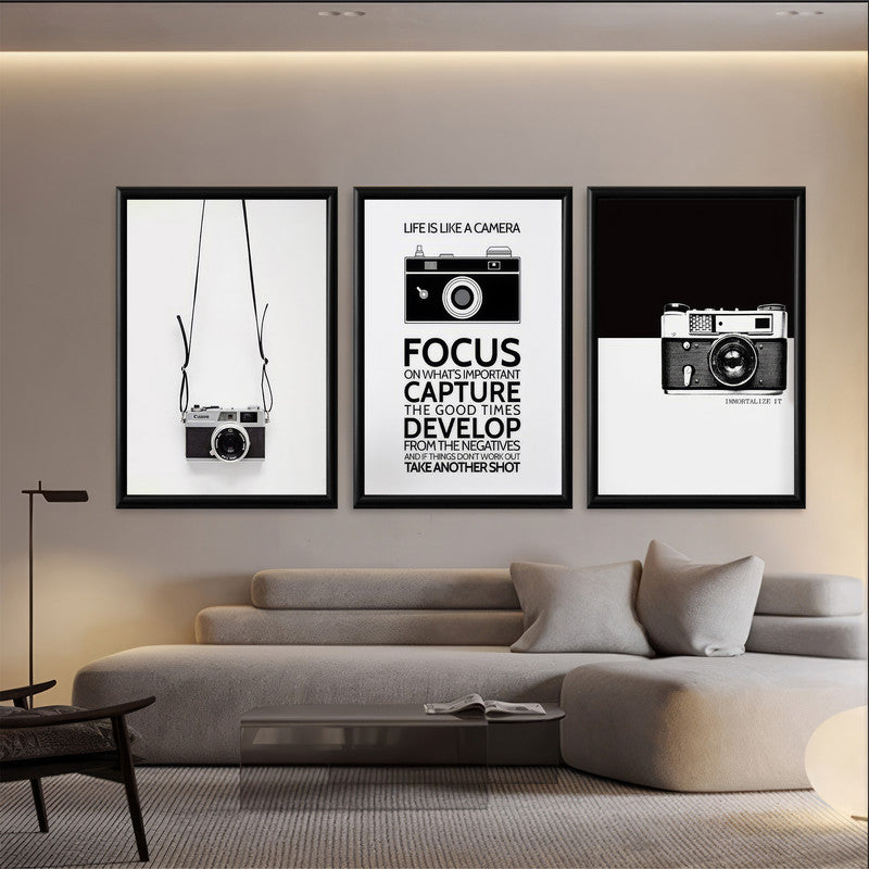 LuxuryStroke's Motivation Paintings With Quotes, Motivation Painting Quotesand Painting Motivational Quotes - Motivational Art - For Photography Enthusiasts - Set Of 3 Paintings