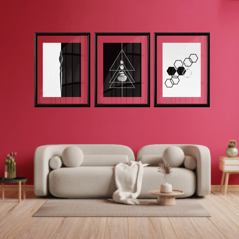 LuxuryStroke's Black White Modern Art, Black And White Boho Artand Abstract Art Modern Art - Abstract Art - Set Of 3 Monochrome Abstract Paintings