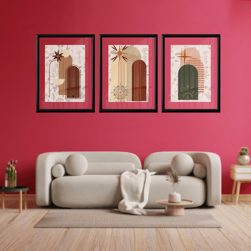 LuxuryStroke's Boho Style Painting, Simple Boho Paintingsand Boho Art Painting - Boho Art - Set Of 3 Paintings