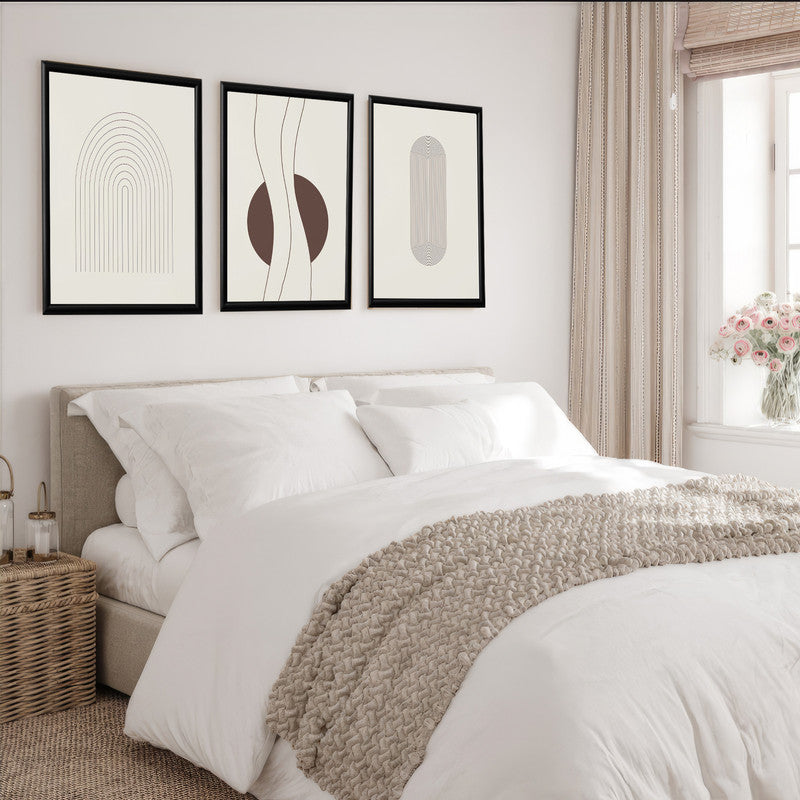 LuxuryStroke's Boho Style Paintings, Boho Style Paintingand Painting Boho - Boho Lineart- Set of 3 Paintings
