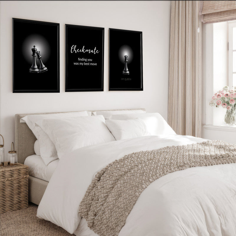 LuxuryStroke's Motivation Paintings With Quotes, Inspirational Art Paintingsand Best Inspirational Paintings - Motivation Art - Set Of 3 Chess Paintings